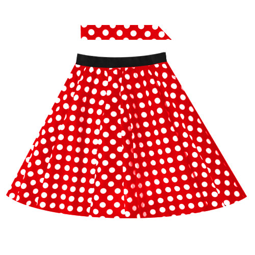 Full circle skirt - Red White Polka Dot